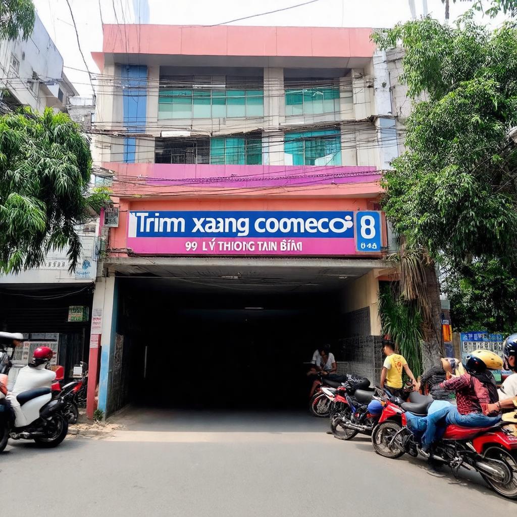 Mặt tiền trạm xăng Comeco 08 số 69 Lý Thường Kiệt, quận Tân Bình đông đúc xe cộ.