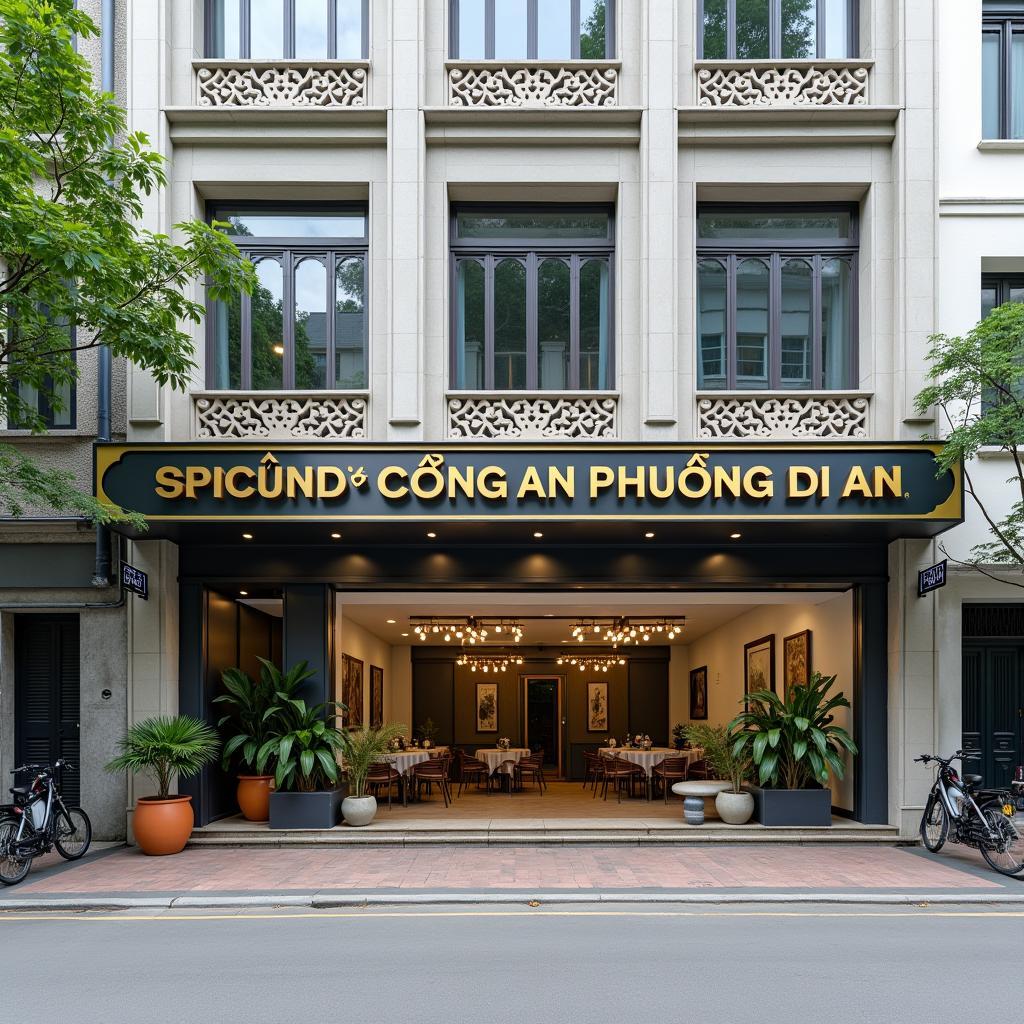 Hình ảnh mặt trước trụ sở Công an Phường Dĩ An tại 2 Cô Giang, Dĩ An, Bình Dương