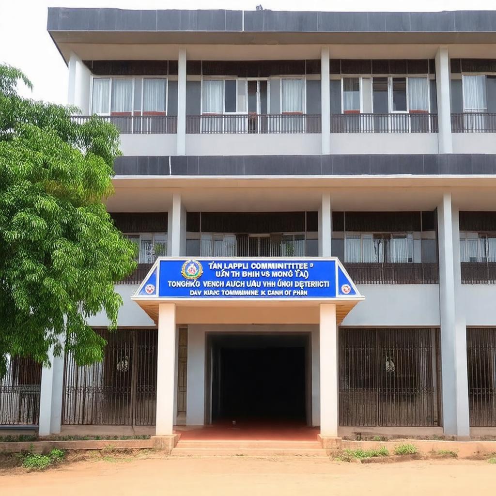 hinh anh tru so ubnd xa tan lap dong phu voi bien ten ro rang