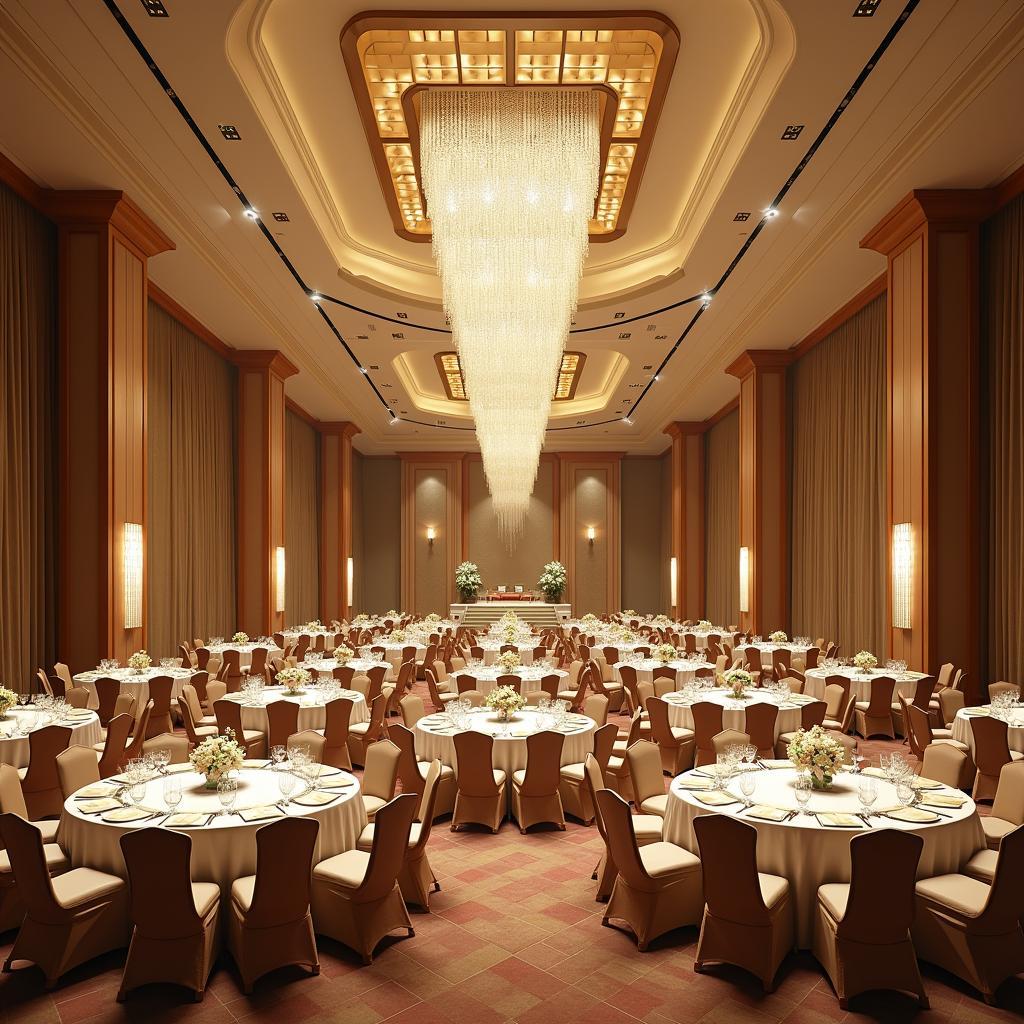 Hình ảnh sảnh tiệc lộng lẫy bên trong Trung tâm Sự kiện White Palace 108 Phạm Văn Đồng