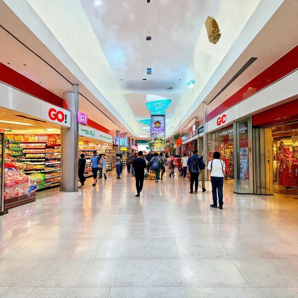 Bên trong khu trung tâm thương mại sầm uất tại Oriental Plaza.