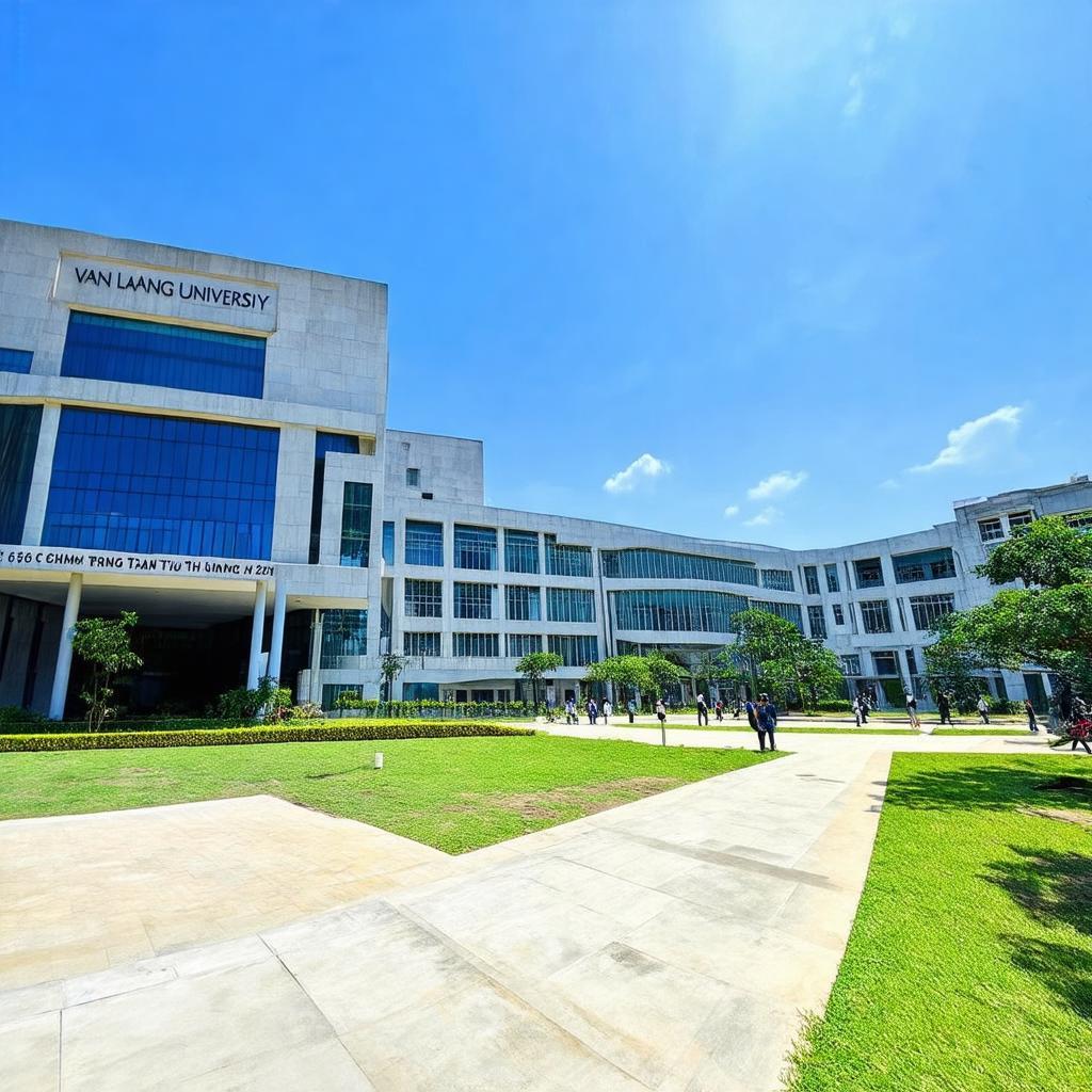 Khuôn viên hiện đại và kiến trúc ấn tượng của Trường Đại học Văn Lang cơ sở Đặng Thùy Trâm.