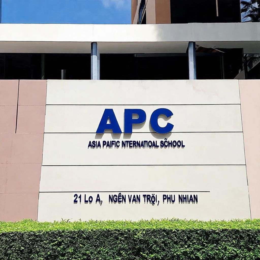 Hình ảnh mặt tiền Trường Quốc tế Á Châu 21 Lô A Nguyễn Văn Trỗi giúp nhận diện dễ dàng