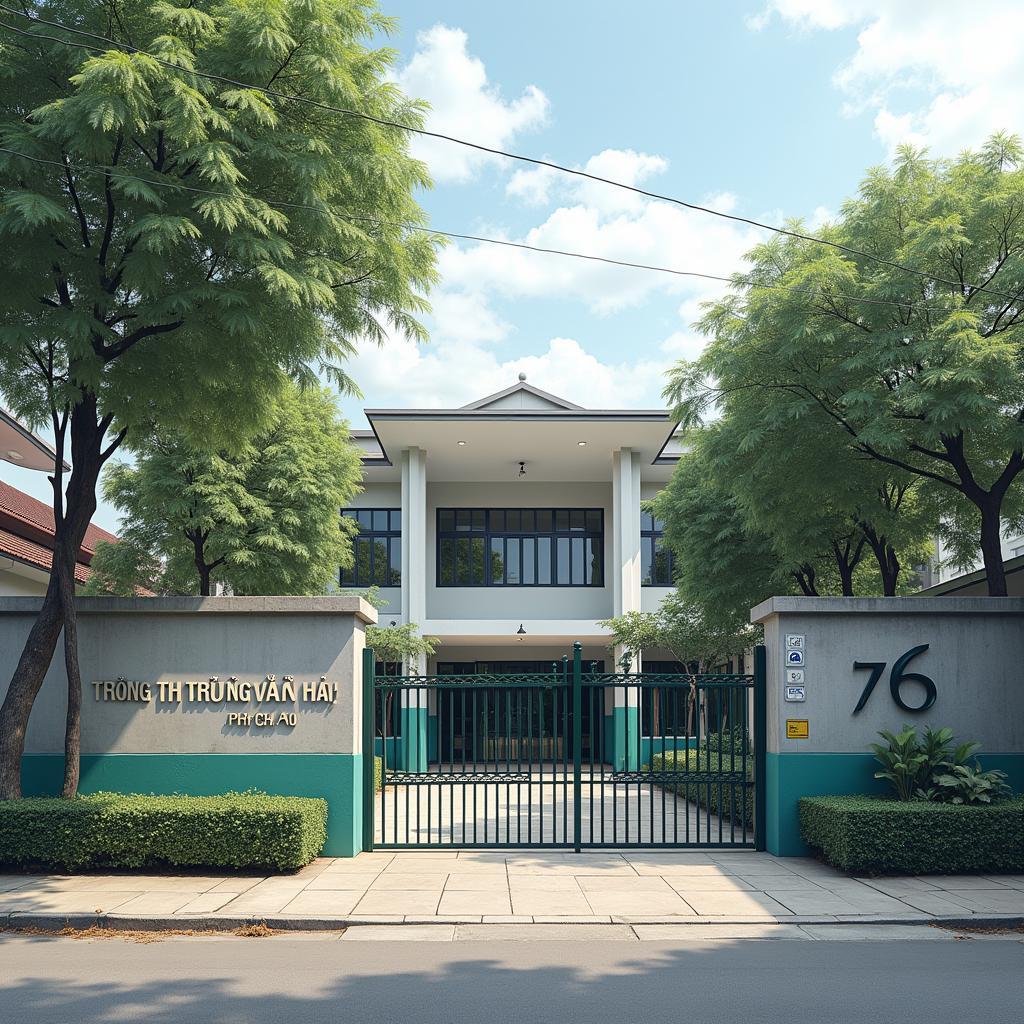 Hình ảnh cổng Trường Tiểu học Trương Văn Hải trên đường Phú Châu, Tam Phú, Thủ Đức