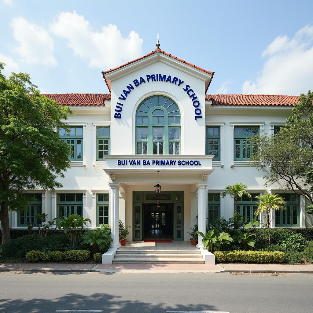Hình ảnh mặt tiền Trường Tiểu Học Bùi Văn Ba tại Phường Tân Thuận Đông, Quận 7, TPHCM.
