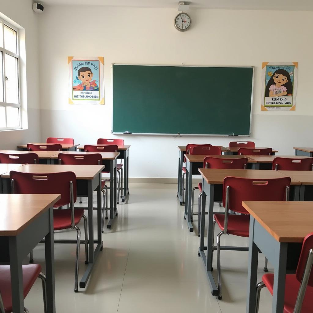 Hình ảnh lớp học thoáng đãng tại Trường Tiểu học Nguyễn Thị Nhỏ