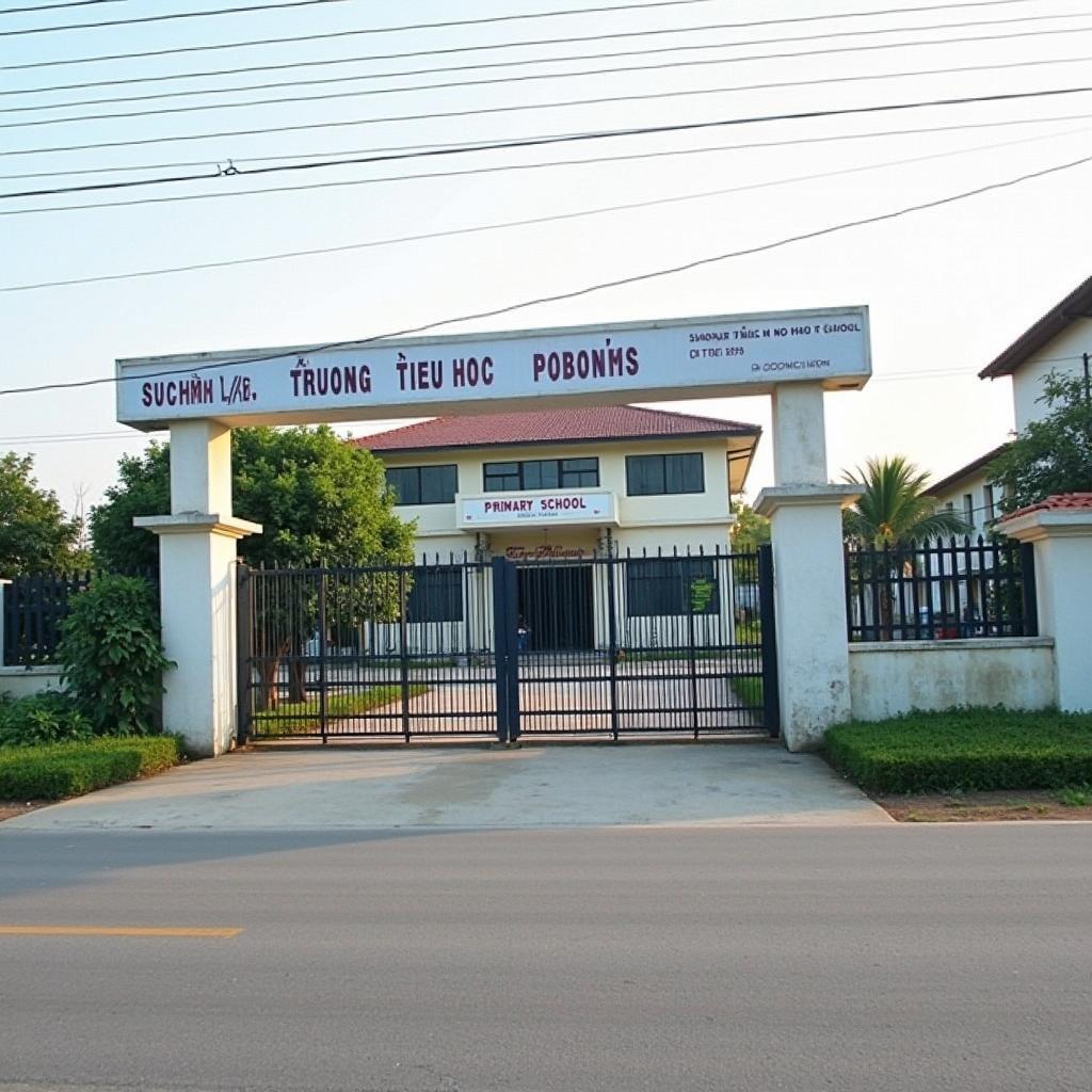 Hình ảnh Trường Tiểu học Phú Kiết trên đường ĐT 879 tại Chợ Gạo Tiền Giang