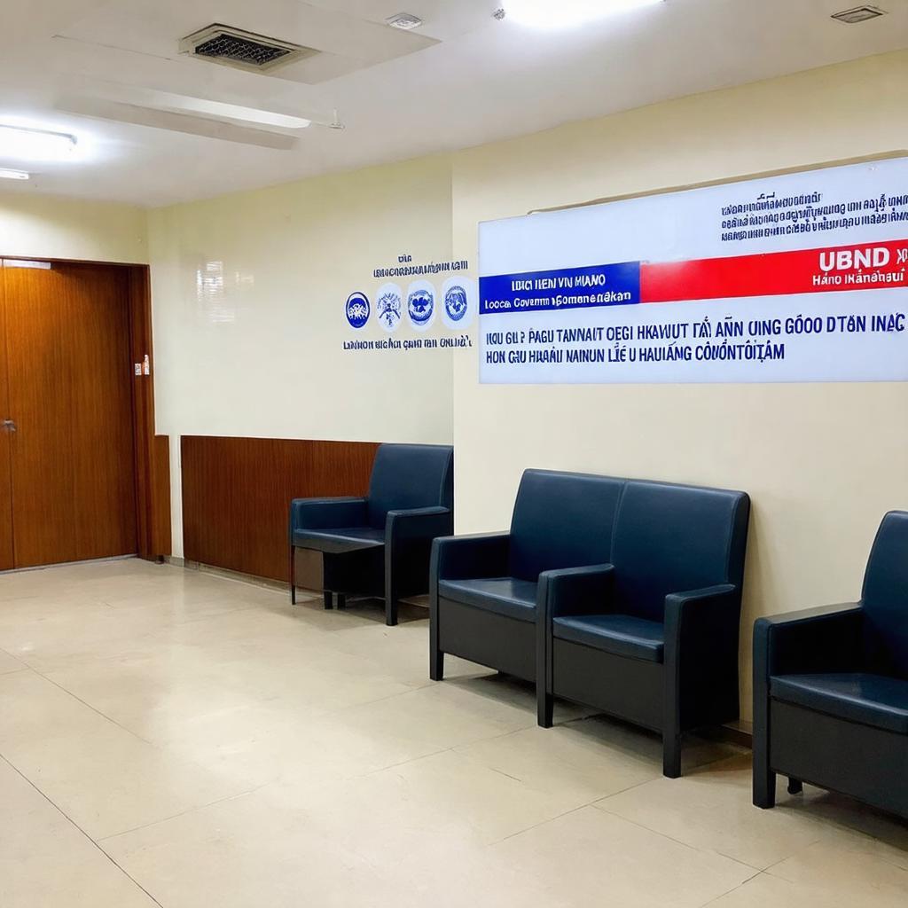 Canh quay ben trong mot van phong hien dai cua UBND Phường Láng Hạ voi co so vat chat tot.