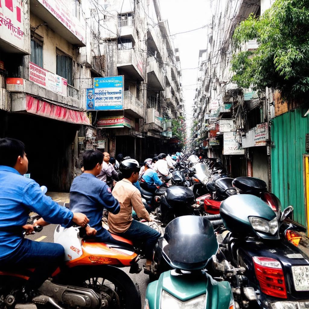 Hinh anh giao thong un tac vao gio cao diem tai loi vao ngo 300 Nguyen Xiên.