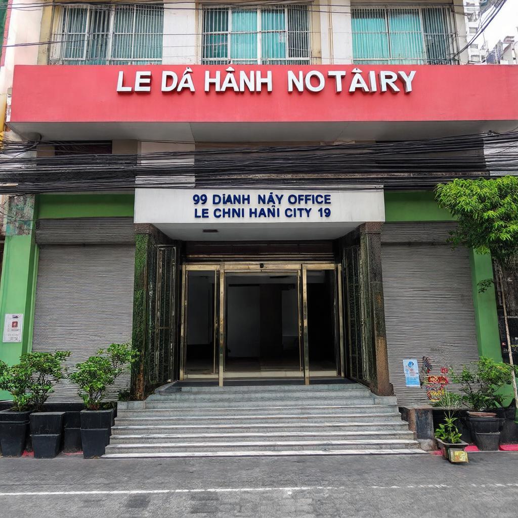 Mặt tiền Phòng Công chứng Lê Đại Hành số 99 trên đường Lê Đại Hành, Quận 11, TP.HCM.