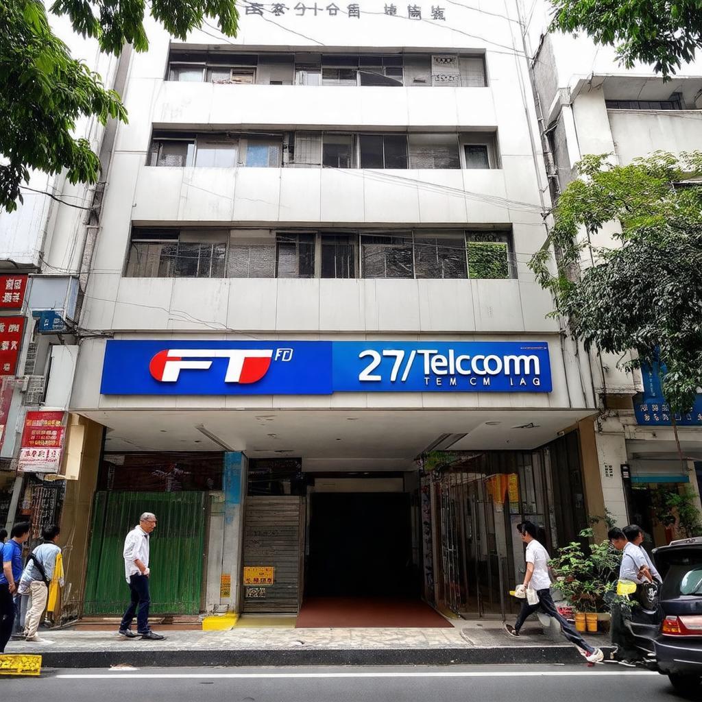 Ngoai canh van phong giao dich FPT tai dia chi 27 Yen Lang, Dong Da, Ha Noi