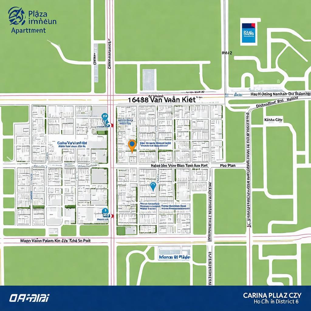 Bản đồ thể hiện vị trí chiến lược của Chung cư Carina Plaza trên tuyến đường Võ Văn Kiệt, Quận 8