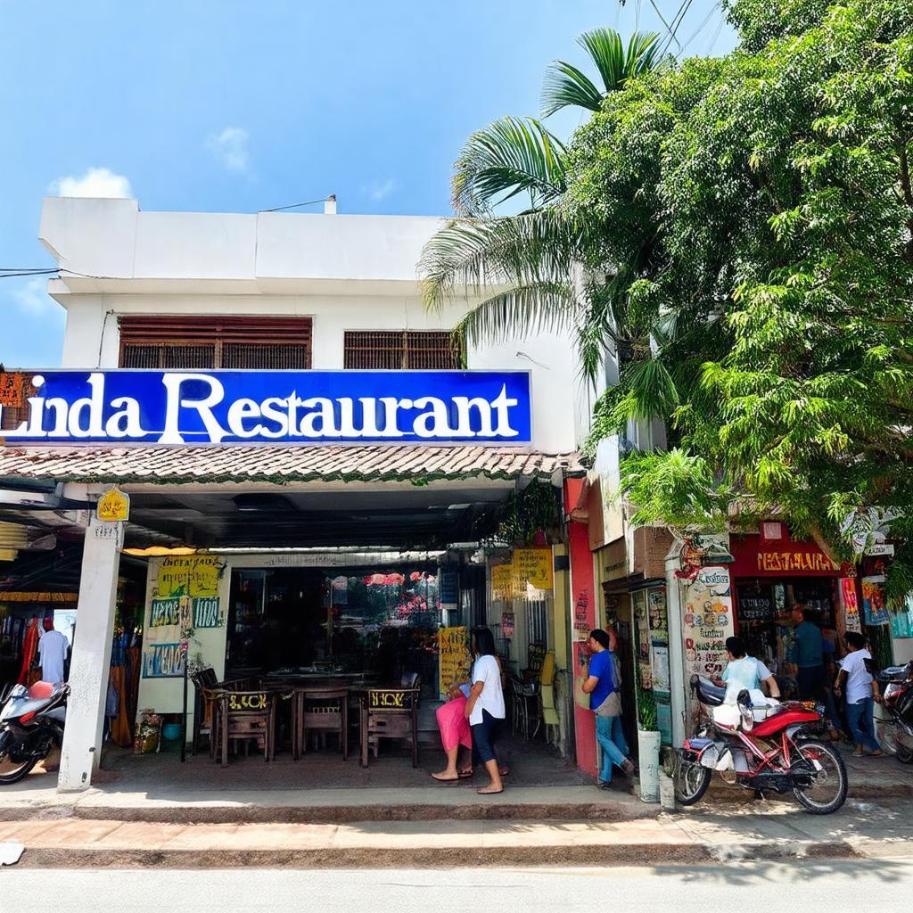 Hinh anh vi tri nha hang Linda Restaurant tren con duong Tran Hung Dao soi dong tai Phu Quoc