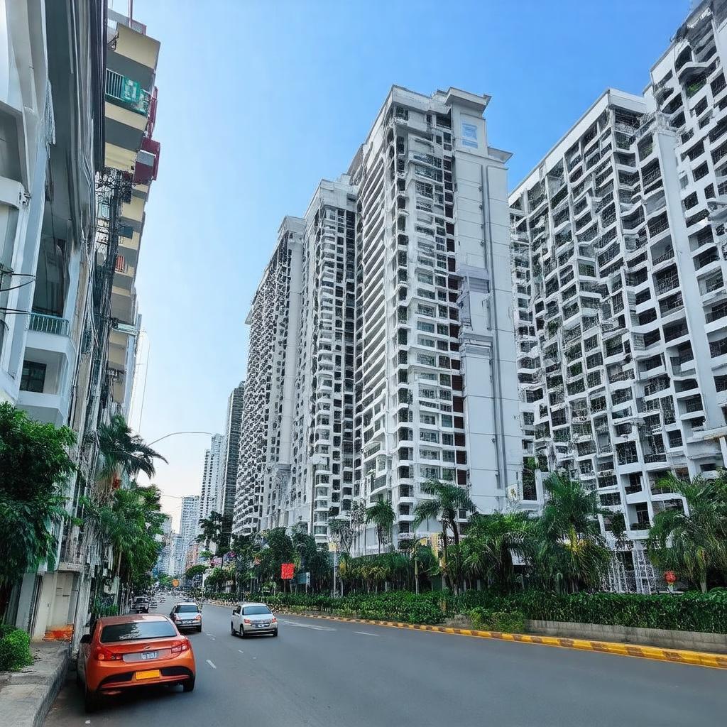 Mặt tiền khu căn hộ The Sun Avenue trên đại lộ Mai Chí Thọ Quận 2 sầm uất