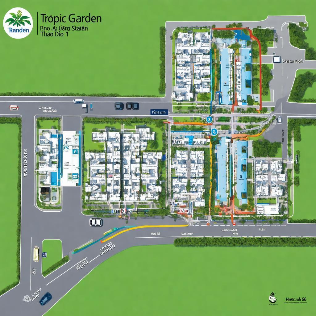 Bản đồ hoặc hình ảnh minh họa vị trí chung cư Tropic Garden gần Ga Metro Thảo Điền
