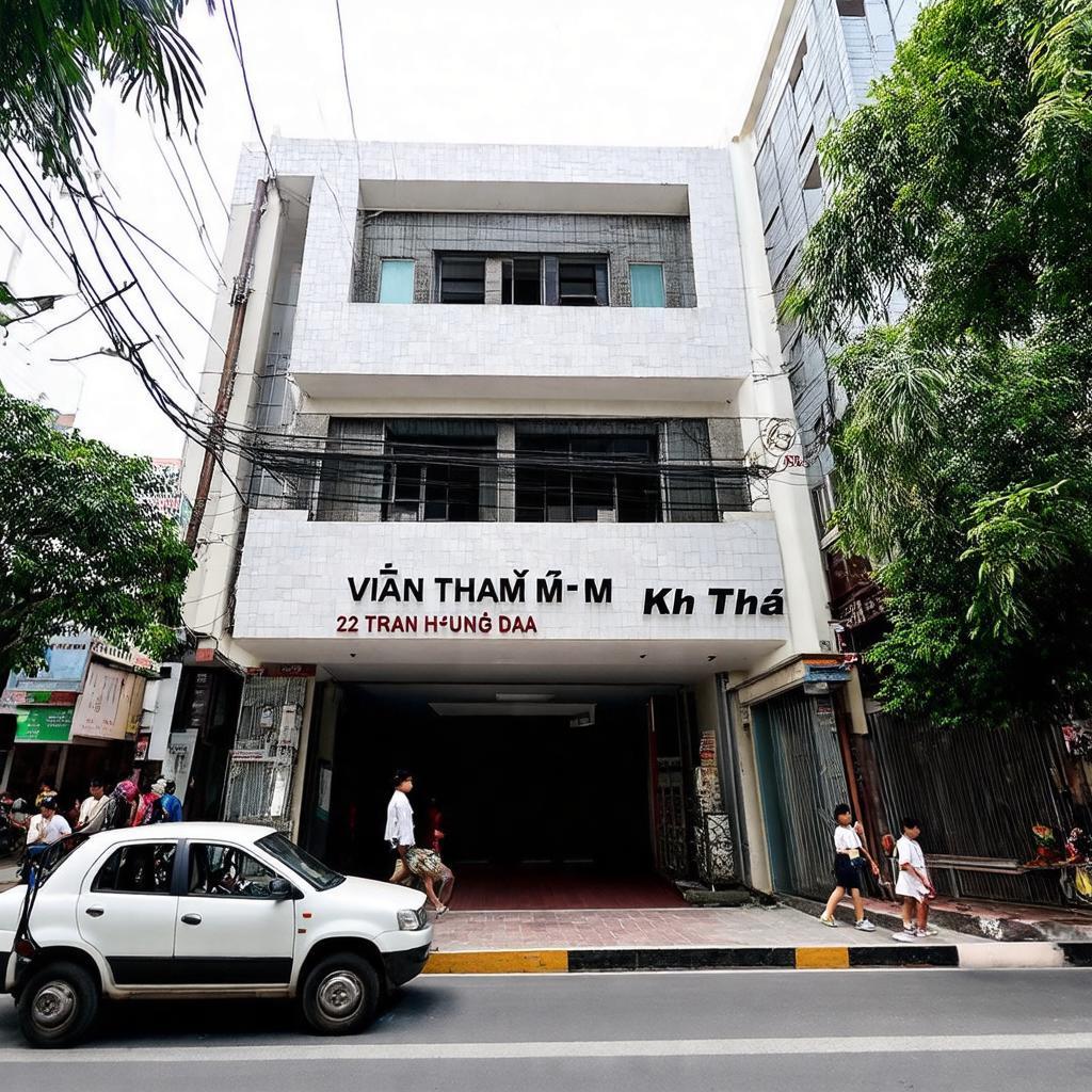 Mặt tiền Viện Thẩm Mỹ Khơ Thị 222 Trần Hưng Đạo Quận 1, địa điểm dễ tìm.