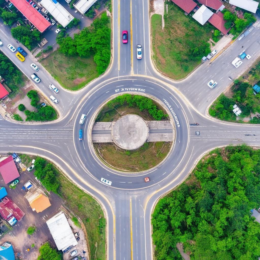 Bản đồ Vòng Xoay Bến Cát Phước Thiền, Nhơn Trạch, Đồng Nai, thể hiện các tuyến đường giao cắt chính.