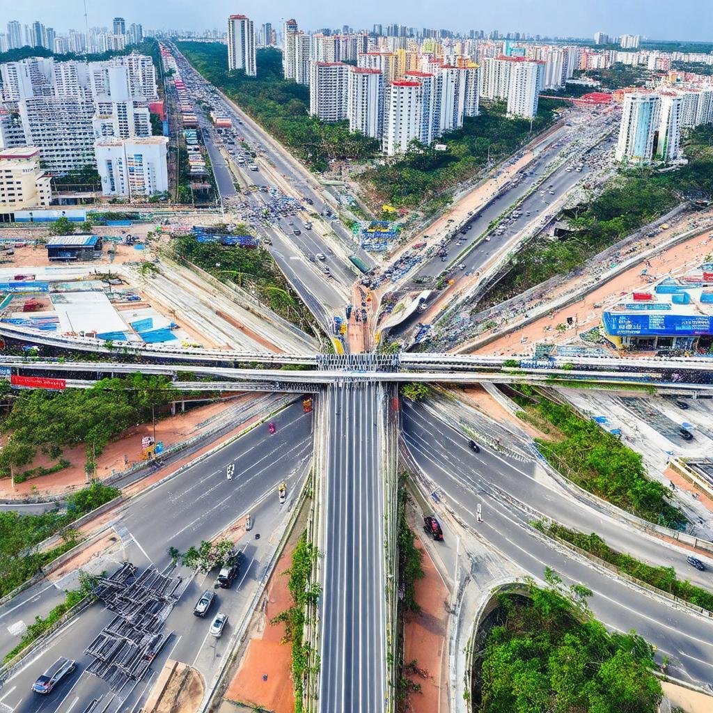Hình ảnh toàn cảnh Vòng Xoay Mã Vòng Nha Trang, minh họa vai trò quan trọng trong giao thông đô thị.