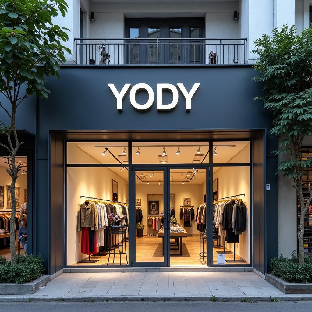 Cửa hàng Yody Quỳnh Côi 92 Nguyễn Du Quỳnh Phụ Thái Bình, mặt tiền dễ nhận biết