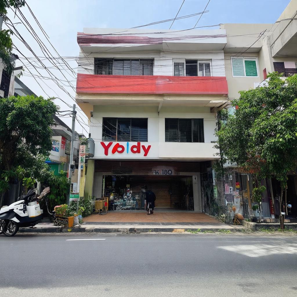 Cửa hàng Yody Tam Điệp tại số 396 tổ 10B đường Quang Trung, Tam Điệp, Ninh Bình nhìn từ bên ngoài mặt phố