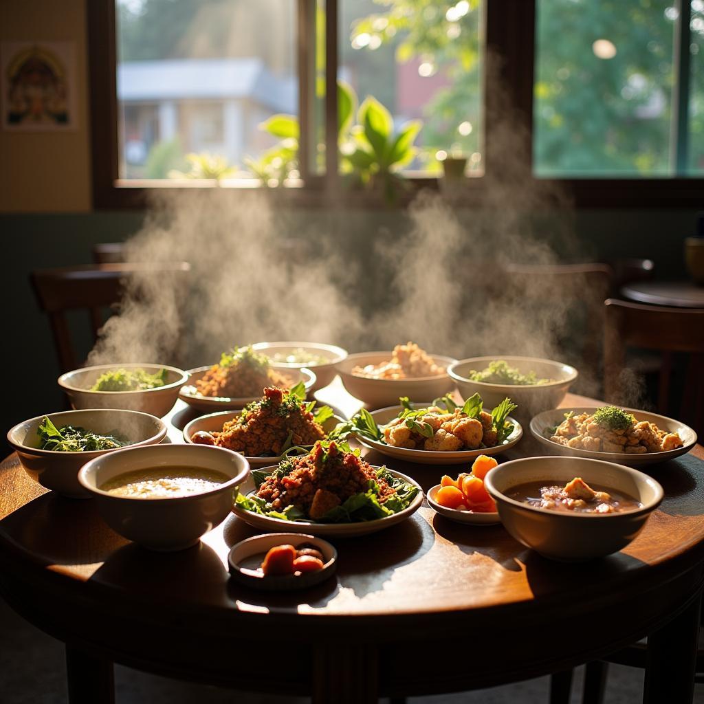 Khám phá các món ăn đặc sản dân dã tại một quán ăn địa phương ở Phường Nếnh, Bắc Ninh