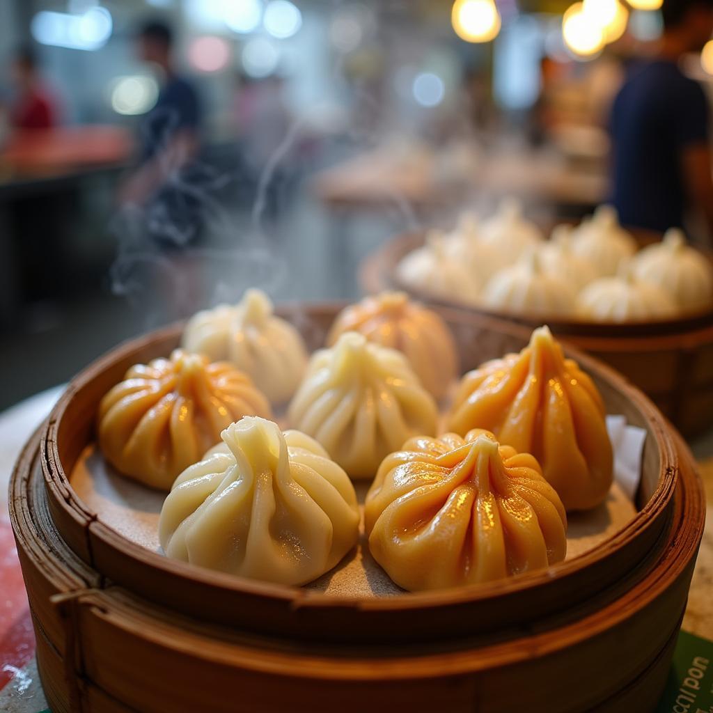 Xửng dimsum nóng hổi hấp dẫn, món ăn đặc trưng của thiên đường ẩm thực Phường Chợ Lớn.