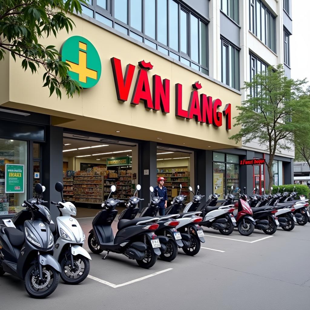 Khu vực bãi giữ xe máy phía trước Siêu thị Văn Lang 1 trên đường Quang Trung, Gò Vấp