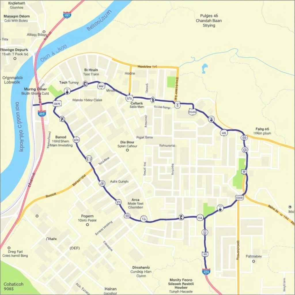Bản đồ tổng quan Phường Chánh Phú Hòa Thị xã Bến Cát Tỉnh Bình Dương showing main roads