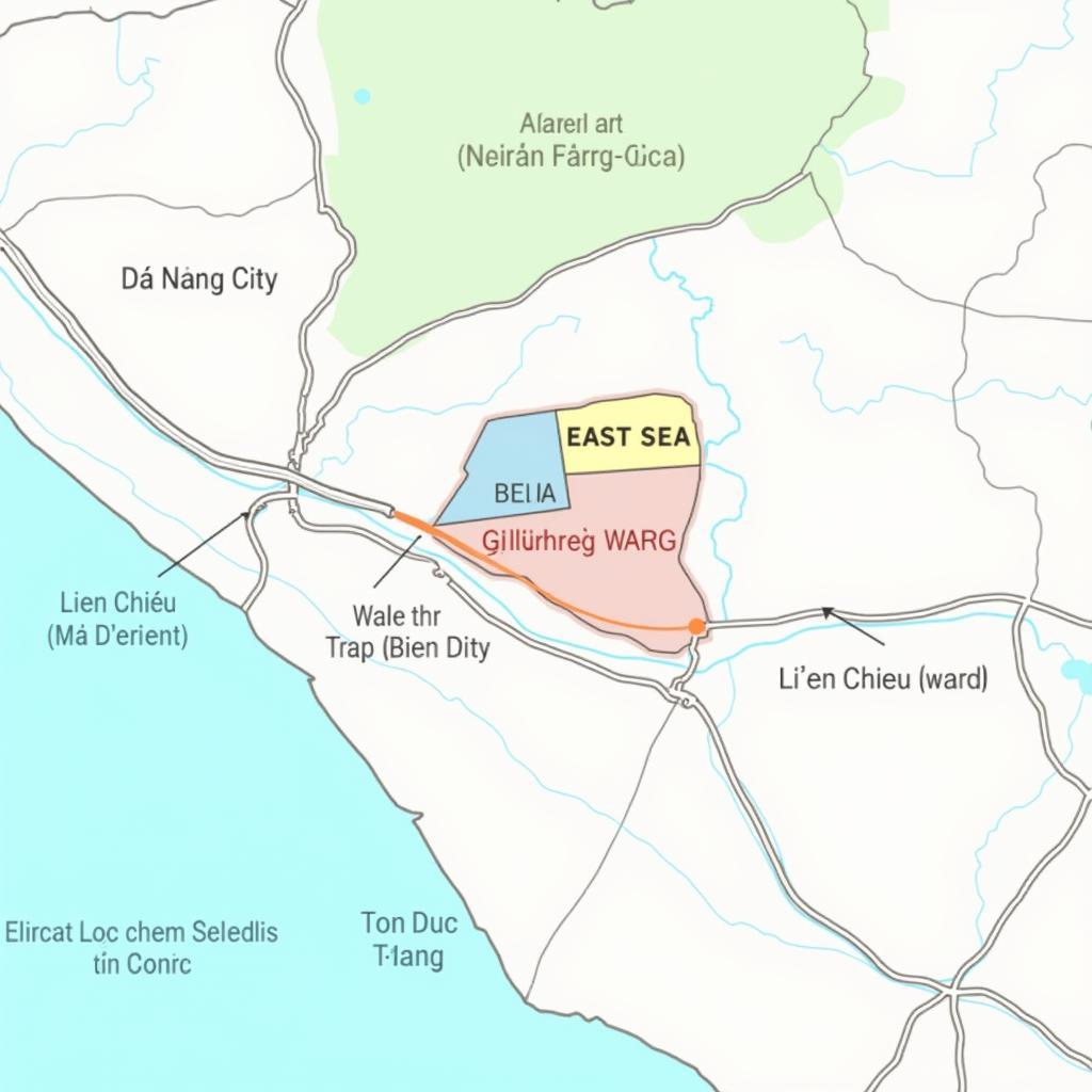 Bản đồ Phường Liên Chiểu, Quận Liên Chiểu, Đà Nẵng hiển thị vị trí địa lý và ranh giới hành chính.