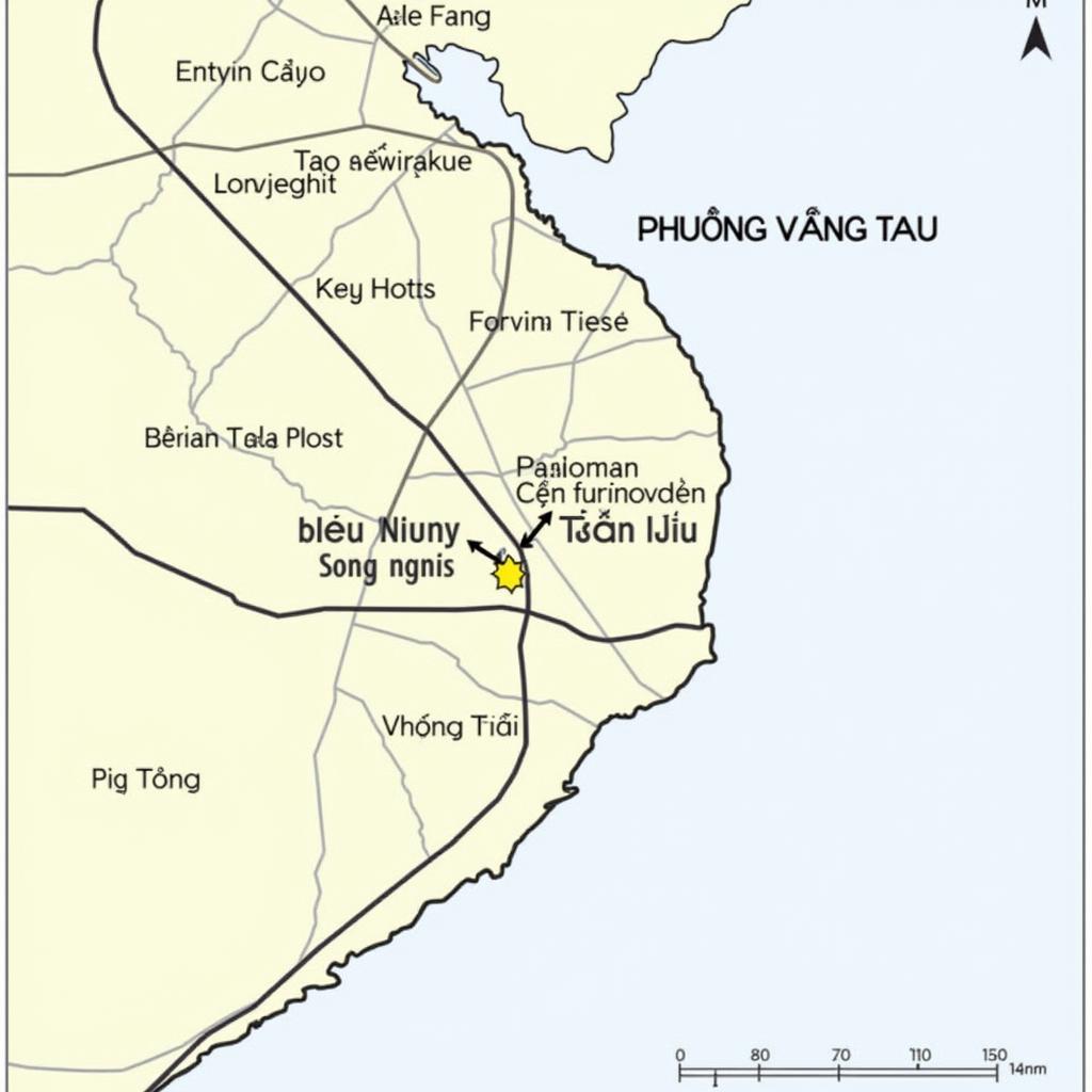 Bản đồ vị trí Phường Vũng Tàu trong Thành phố Vũng Tàu và các tuyến đường chính