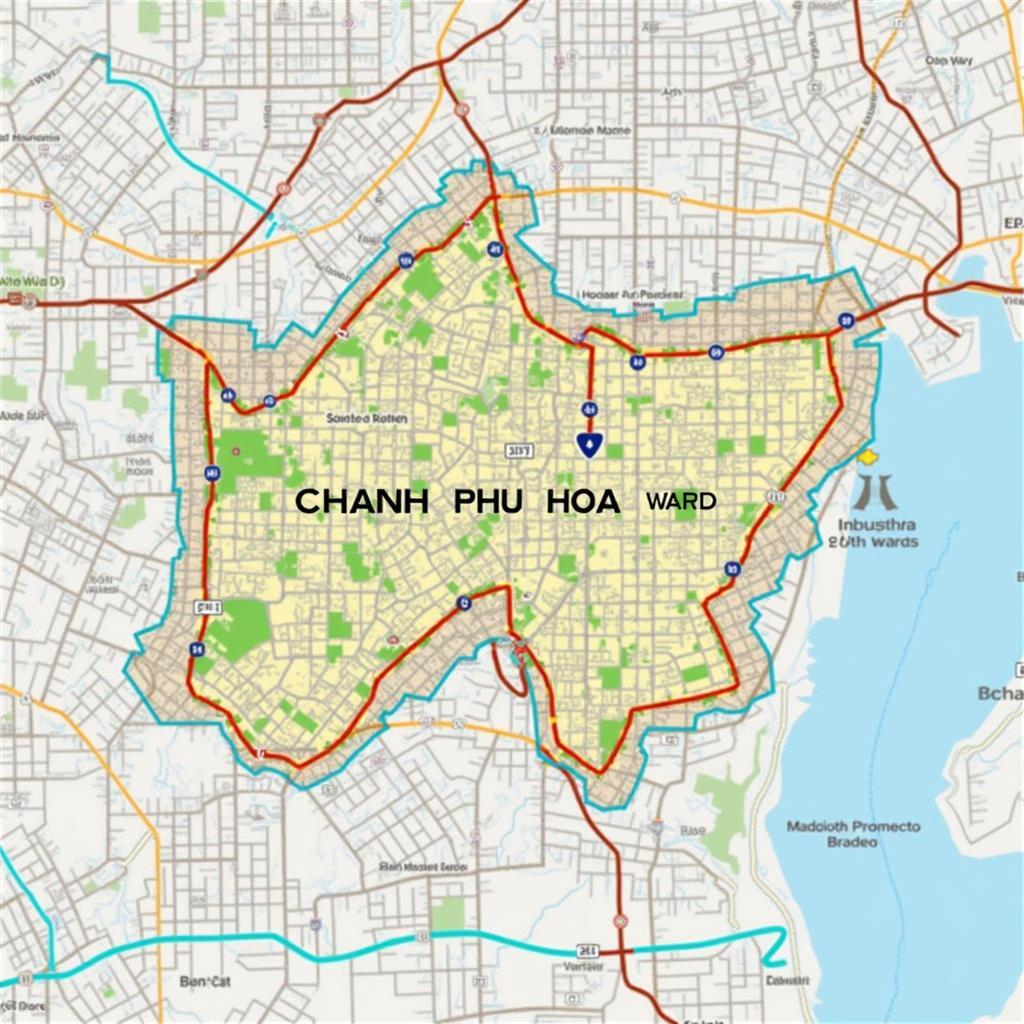 Bản đồ quy hoạch chi tiết Phường Chánh Phú Hòa, Thị xã Bến Cát, tỉnh Bình Dương với các tuyến đường giao thông huyết mạch và khu công nghiệp.