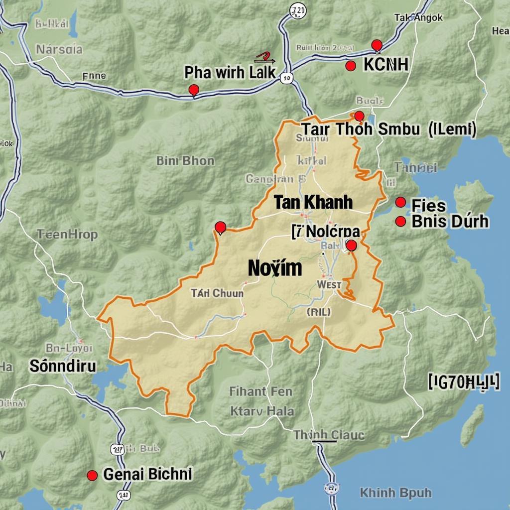 Ban do the hien vi tri dia ly va ranh gioi hanh chinh cua Phuong Tan Khanh, Thi xa Tan Uyen, Binh Duong