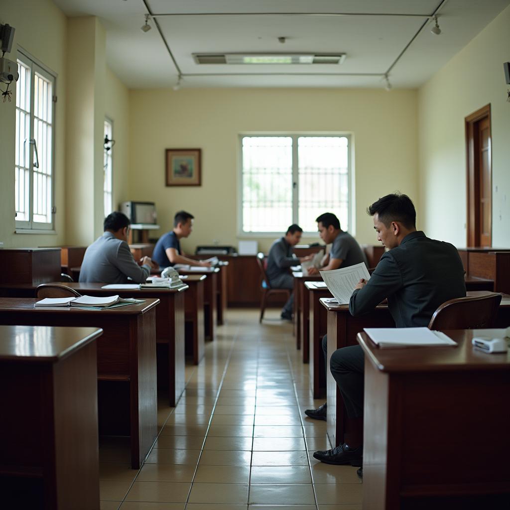 Hình ảnh không gian bên trong một phòng làm việc tại UBND xã Cát Nhơn