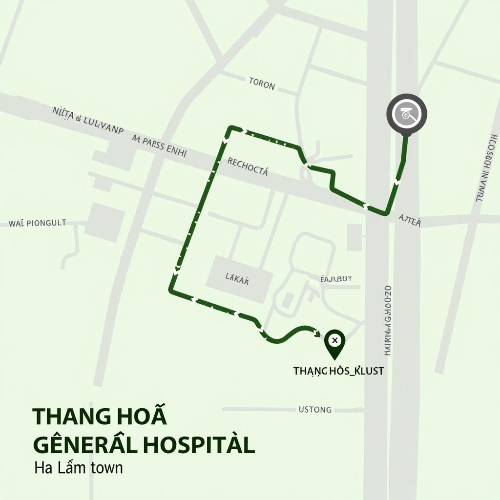 Hình ảnh minh họa bản đồ đường đi và vị trí Bệnh viện Đa khoa Thăng Hoa tại thị trấn Hà Lam, Thăng Bình, Quảng Nam