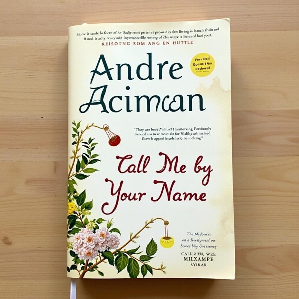 Bìa sách Gọi Em Bằng Tên Anh của tác giả André Aciman với hình ảnh gợi nhớ mùa hè nước Ý