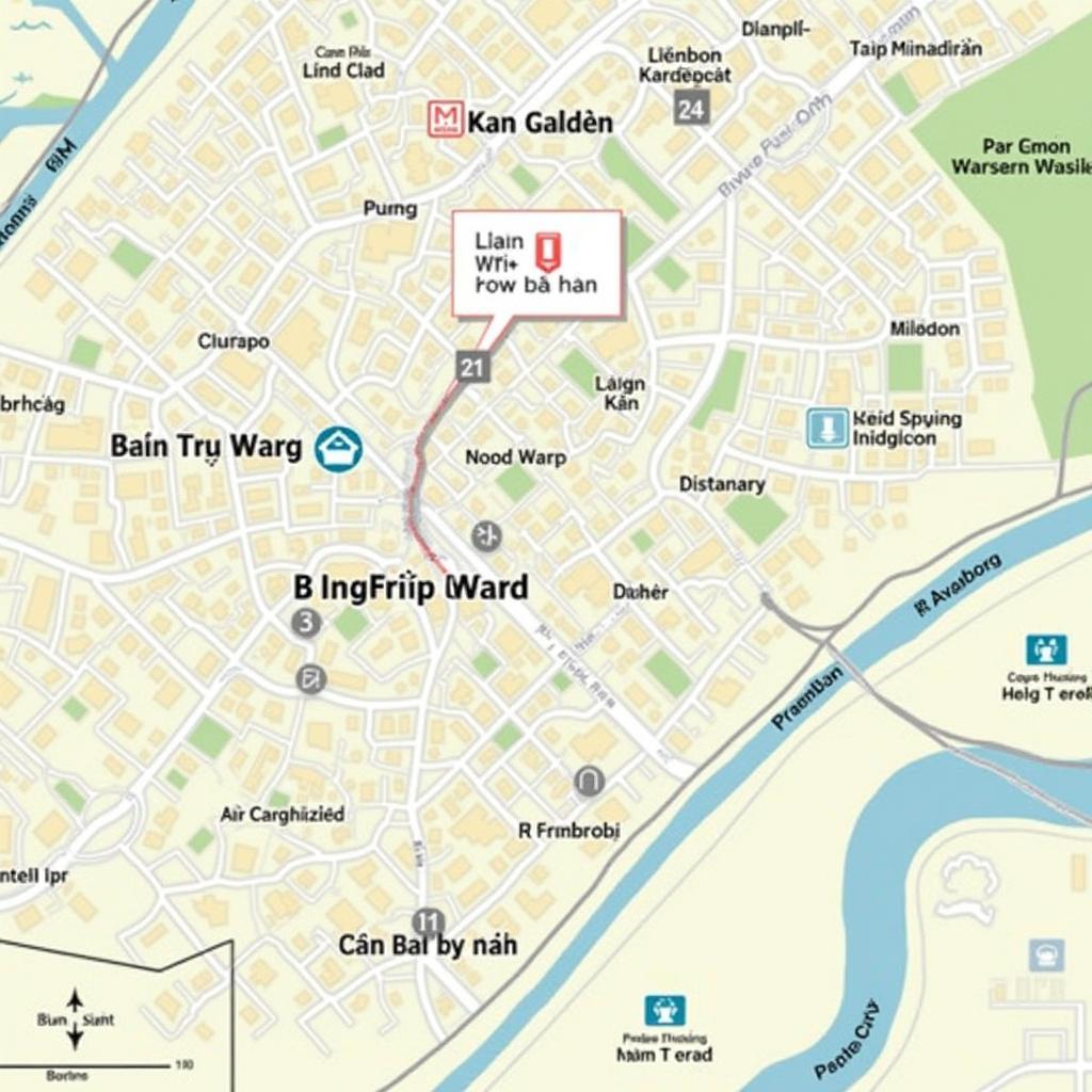 Bản đồ tổng quan về Phường Bình Trị Đông, Quận Bình Tân, TP.HCM, hiển thị các tuyến đường chính và khu vực dân cư
