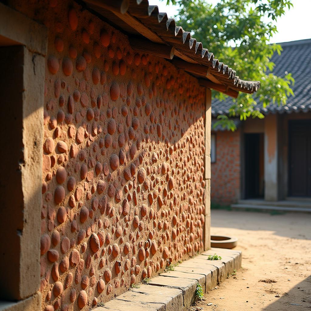 Bức tường gốm độc đáo được làm từ chum vại vỡ tại làng nghề Phù Lãng, Bắc Ninh