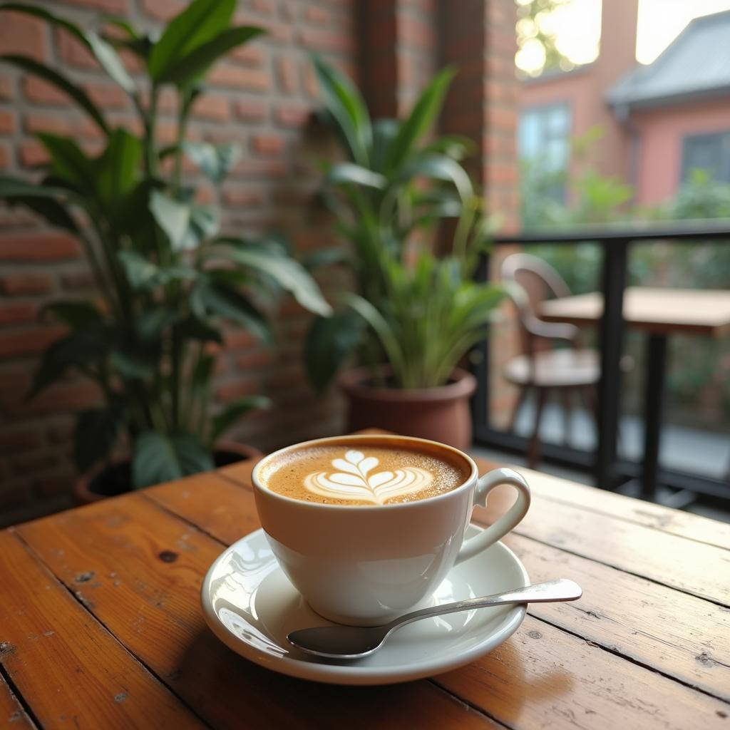 Ly cà phê và không gian độc đáo tại Café Sân vườn Lò Gạch