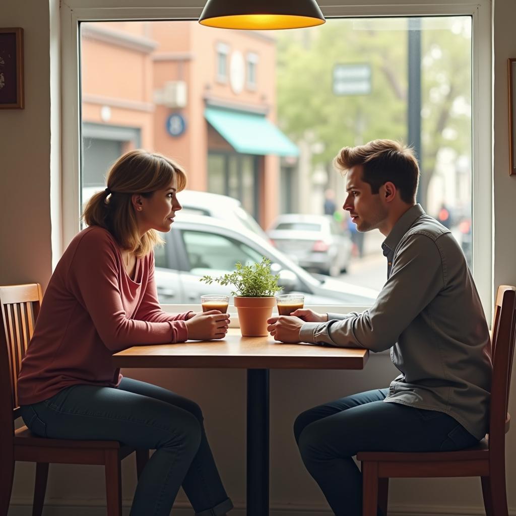 Minh họa cách nói chuyện thẳng thắn và tôn trọng để kết thúc tình bạn một cách văn minh.