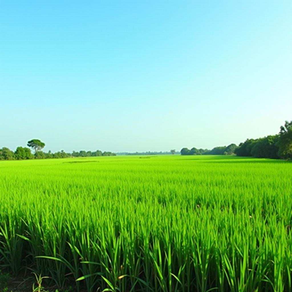 Cánh đồng lúa xanh mướt tại Xã Đức Phú, Huyện Núi Thành, Quảng Nam, thể hiện vẻ đẹp yên bình của vùng quê