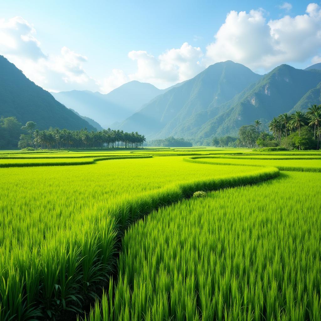 Chiêm ngưỡng khung cảnh thanh bình của cánh đồng lúa tại Xã Hòa Vang, Huyện Hòa Vang, Đà Nẵng