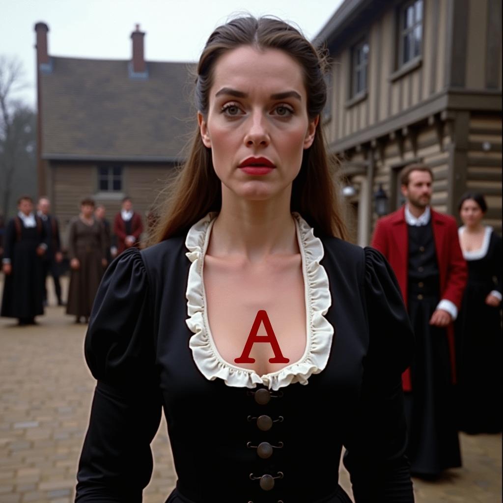 Hình ảnh Hester Prynne do Demi Moore thủ vai trong phim Chữ A Màu Đỏ 1995