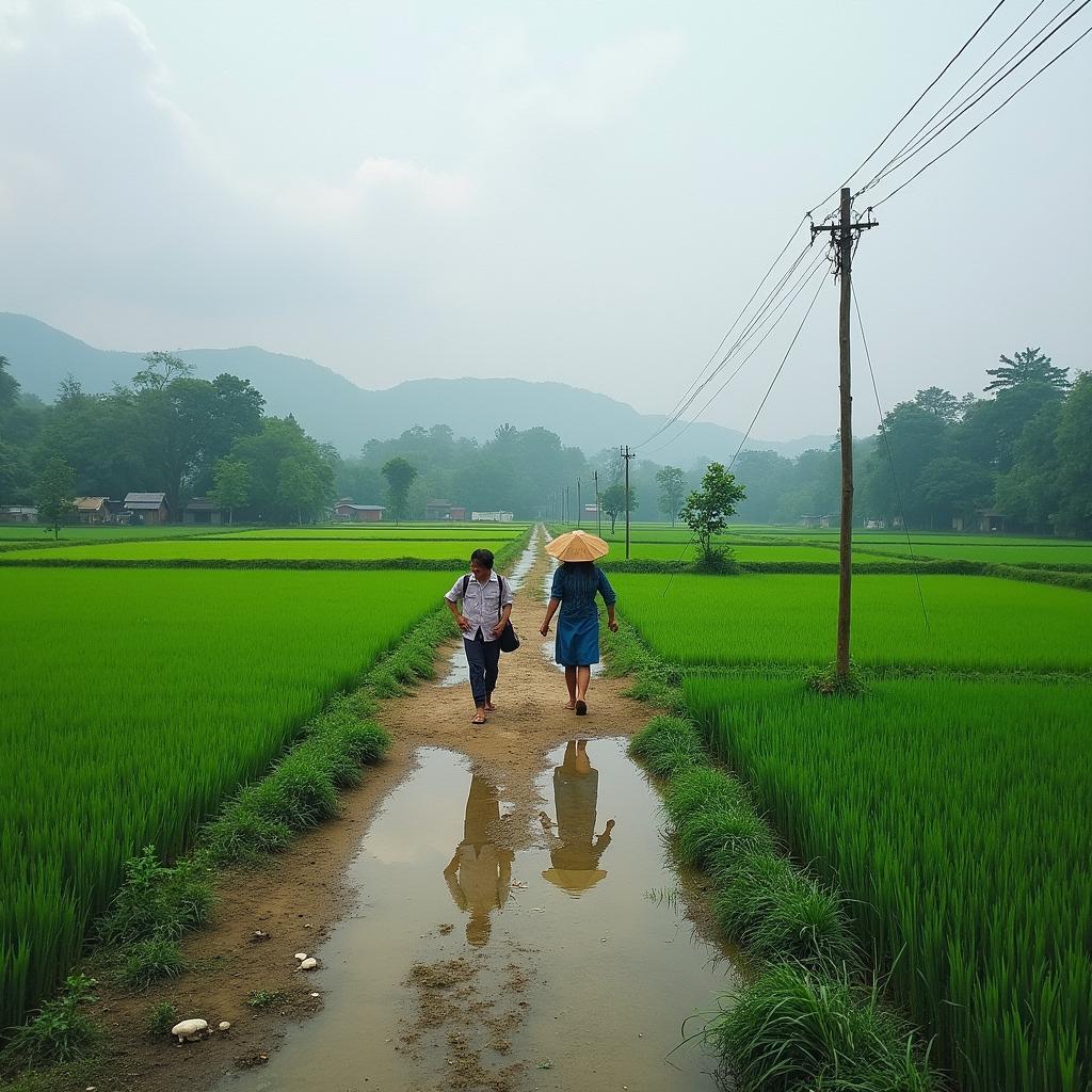Hình ảnh đời sống thường nhật và cảnh quan nông thôn yên bình tại Xã Châu Đức, Huyện Châu Đức.