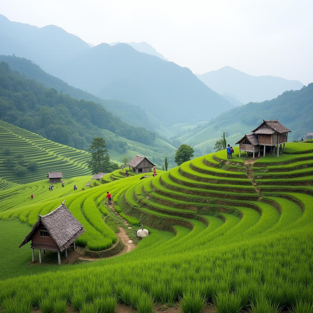 Khung cảnh đời sống và hoạt động sản xuất tại Xã Tùng Bá Tuyên Quang