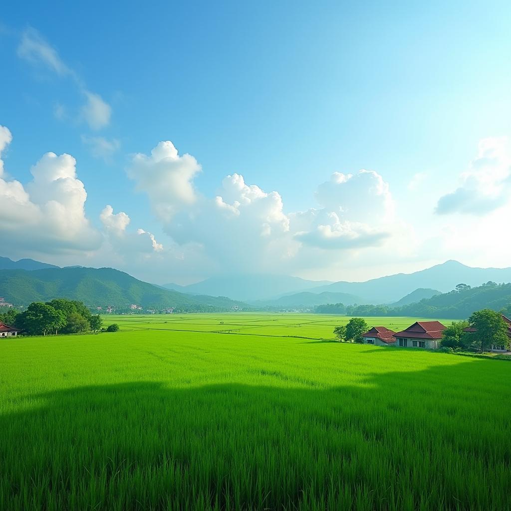 Vẻ đẹp thanh bình của những cánh đồng lúa xanh mướt tại xã Tam Dương, tỉnh Phú Thọ