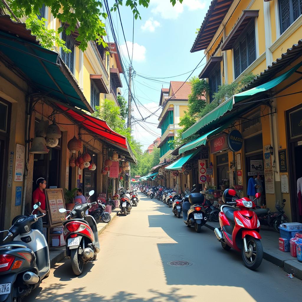 Toàn cảnh đường Tuệ Tĩnh quận 11 với những ngôi nhà san sát và cửa hàng kinh doanh nhộn nhịp