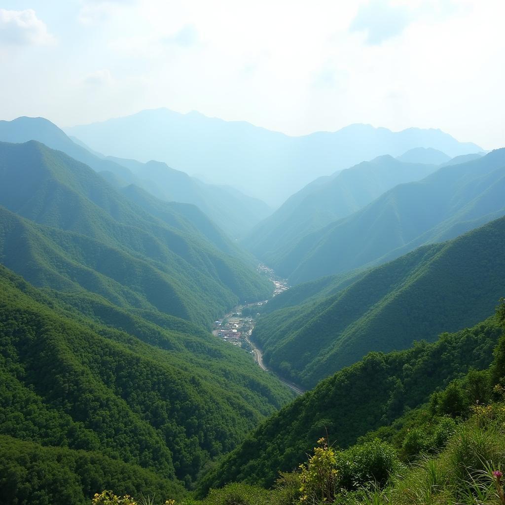 Toàn cảnh núi đồi, thung lũng Xã Khánh Hòa, Bảo Yên, Lào Cai yên bình, nguyên sơ.