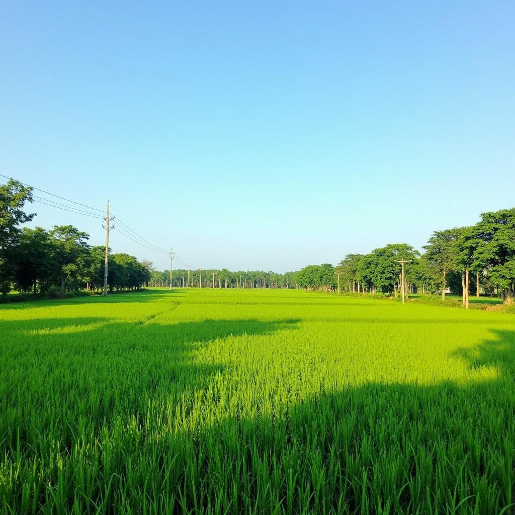 Cảnh quan nông thôn yên bình với đồn điền cao su và cây xanh tại Xã Minh Thạnh, Huyện Dầu Tiếng, Bình Dương