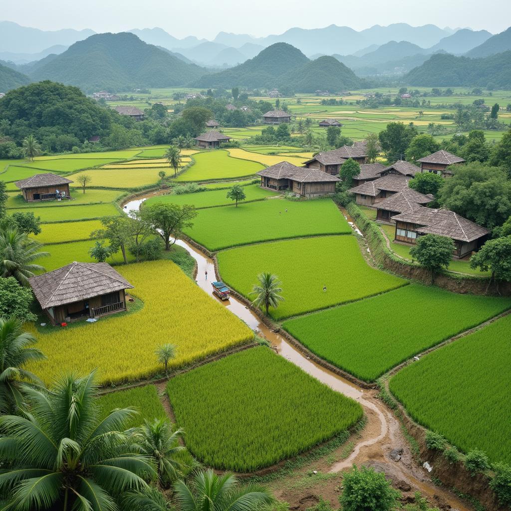 Hình ảnh về cuộc sống thường ngày và cảnh quan nông thôn đặc trưng tại Xã Vĩnh Tuy