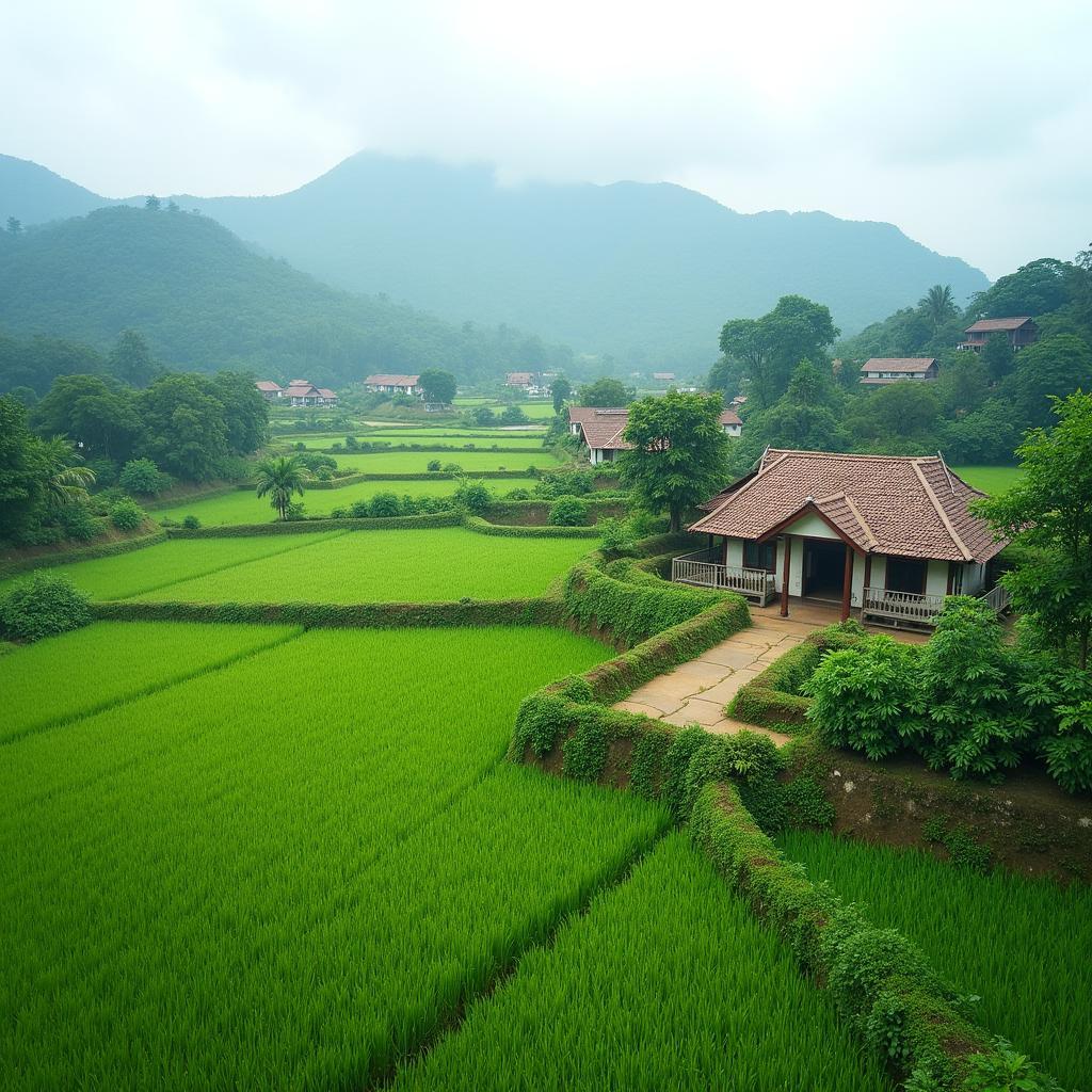 Cảnh quan yên bình và đời sống địa phương tại Xã Minh Thanh Tỉnh Tuyên Quang